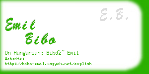 emil bibo business card